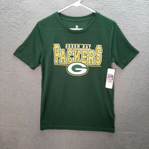 Green Bay Packers Shirt Boys Youth XL Green Stretch Performance NFL Football NEW